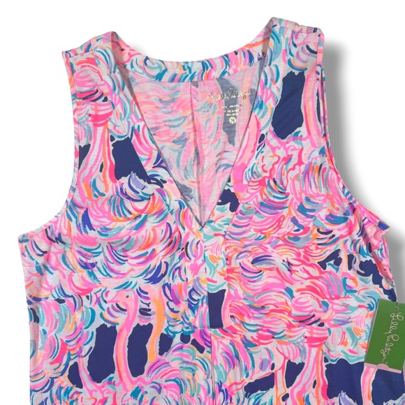 Lilly Pulitzer Dresses & Skirts - Lilly Pulitzer Amina Dress Womens Medium Pelican Pink Flamingo Head In The Sand